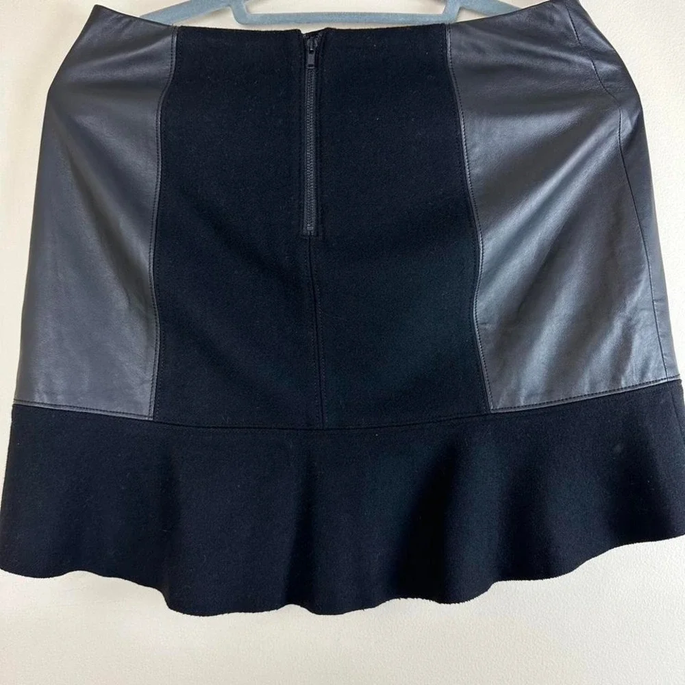Madewell Wool‎ Leather Blend Boho Mini Skirt size 2